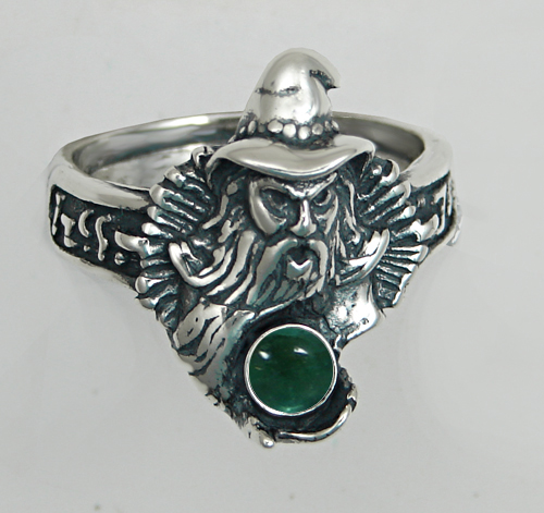 Sterling Silver Wizard Ring With Fluorite Size 9